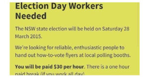 Arrogant politician penalised exploiting workers on election day Advertisement